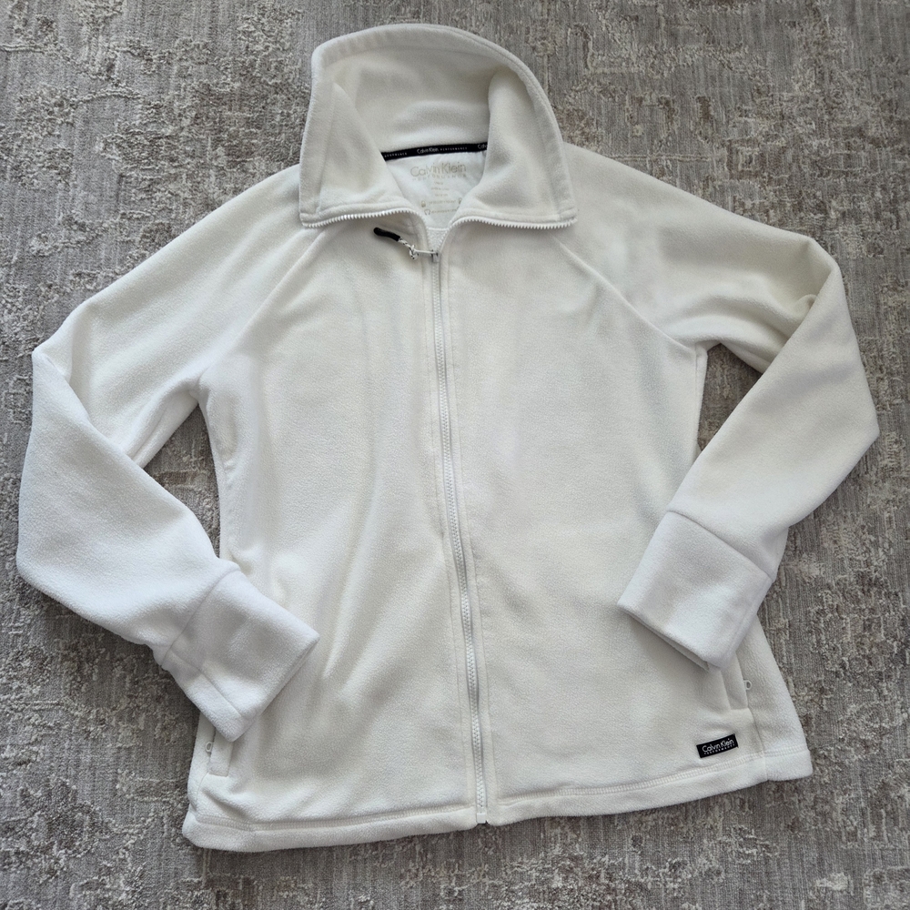 Calvin Klein Performance White Fleece Jacket Large